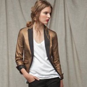 Zara metallic gold bronze blazer